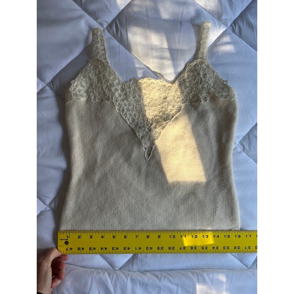 2006 Chanel Knit Cashmere Lace Cream Tank Top - Picture 11 of 15